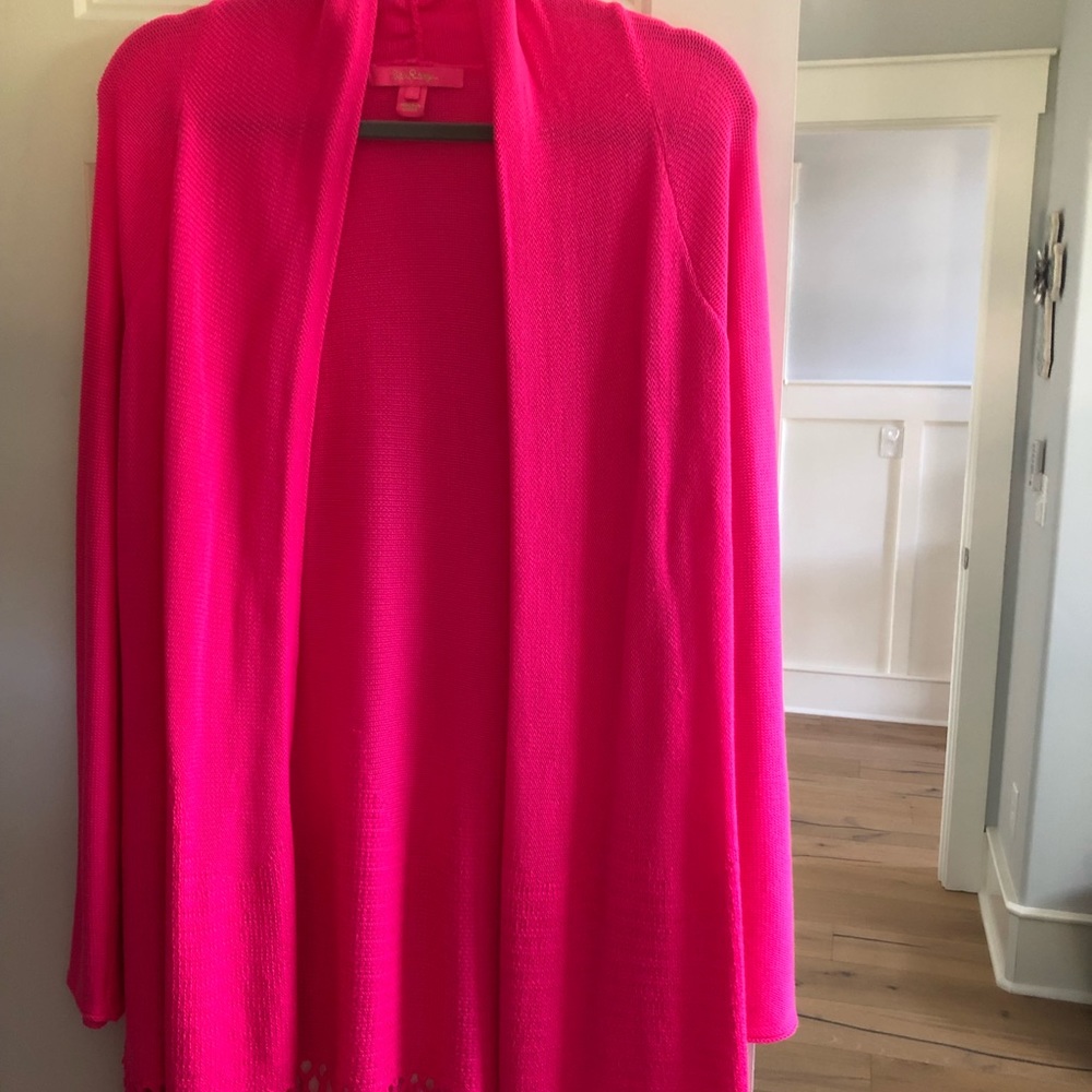 Lilly Pulitzer Tatum cardigan, bright pink, large